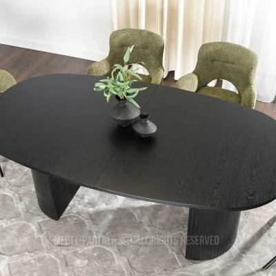 Oválný rozkládací stůl 200(300)x110 ANTOS - černý