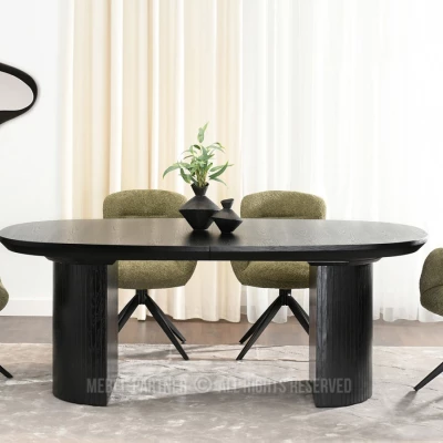 Oválný rozkládací stůl 200(300)x110 ANTOS - černý