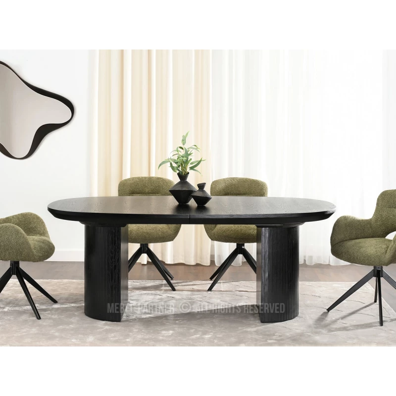 Oválný rozkládací stůl 200(300)x110 ANTOS - černý