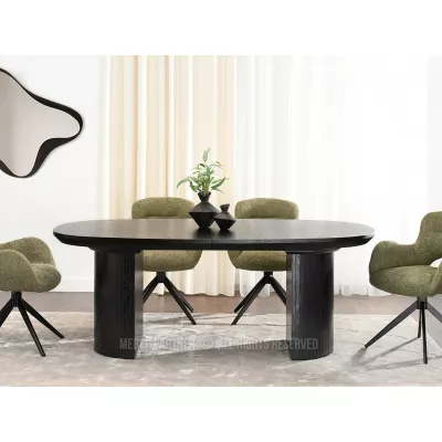 Oválný rozkládací stůl 200(300)x110 ANTOS - černý