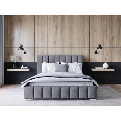 Čalouněná postel 160x200 MANUELA 1 s úložným prostorem - šedá