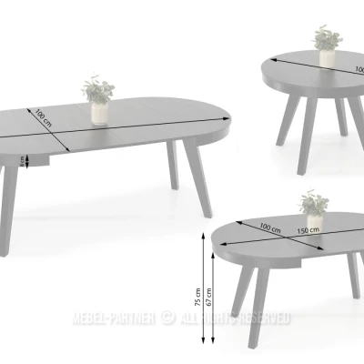 Rozkládací jídelní stůl 100(200)x100 CINAMIN - černý