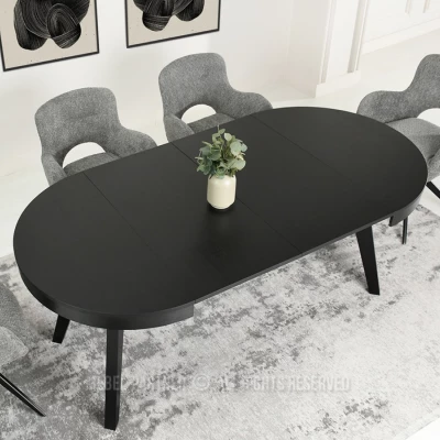 Rozkládací jídelní stůl 100(200)x100 CINAMIN - černý