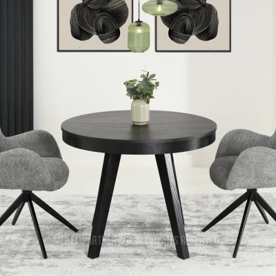 Rozkládací jídelní stůl 100(200)x100 CINAMIN - černý