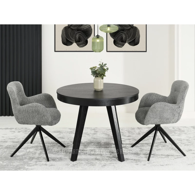 Rozkládací jídelní stůl 100(200)x100 CINAMIN - černý