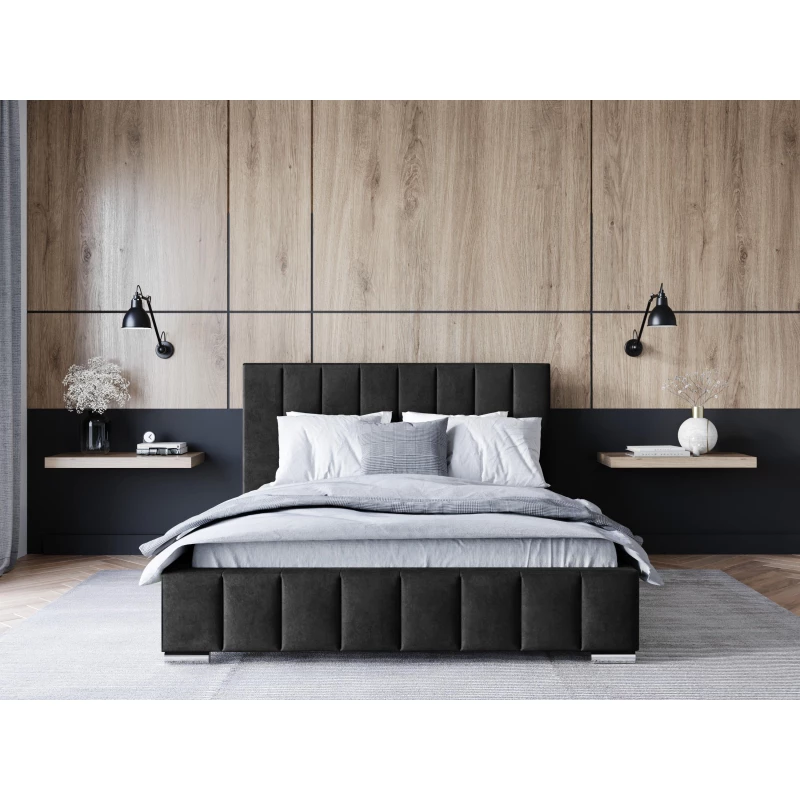 Čalouněná postel 160x200 MANUELA 1 s úložným prostorem - černá