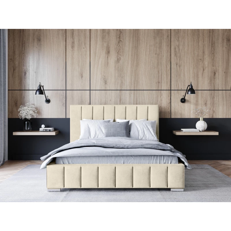 Čalouněná postel 120x200 MANUELA 1 s úložným prostorem - krémová