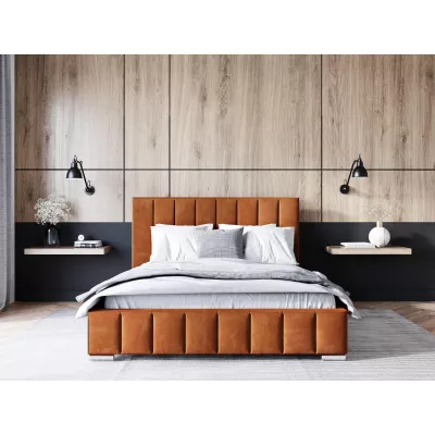 Čalouněná postel 120x200 MANUELA 1 s úložným prostorem - cihlová