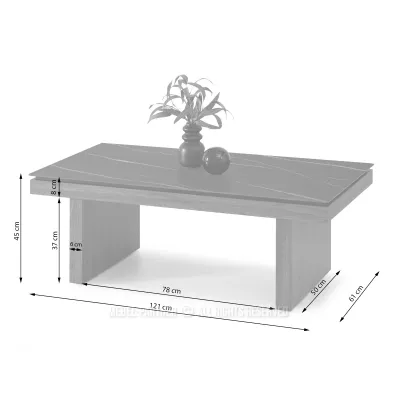 Konferenční stolek TALAL - černý mramor / ořech