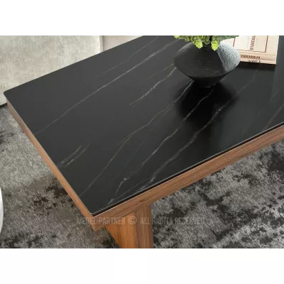 Konferenční stolek TALAL - černý mramor / ořech