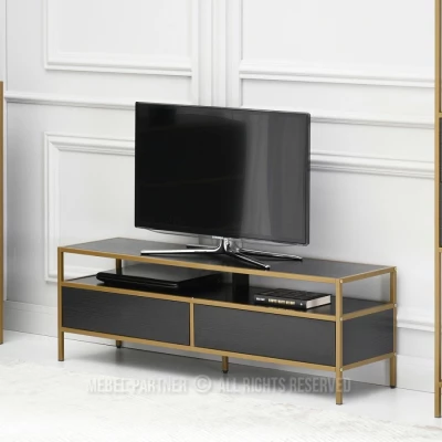 Obývací stěna MAIRA - černá / zlatá