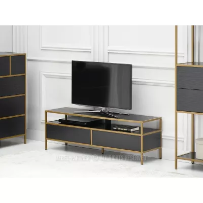 Obývací stěna MAIRA - černá / zlatá