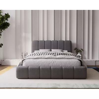 Čalouněná postel 200x200 FATUMATA 1 s úložným prostorem - tmavě šedá