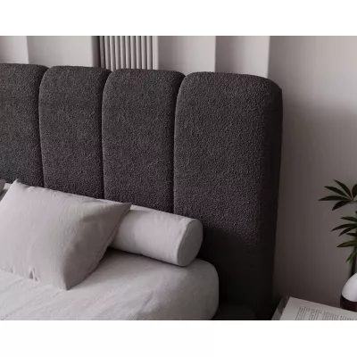 Čalouněná postel 200x200 FATUMATA 1 s úložným prostorem - tmavě šedá
