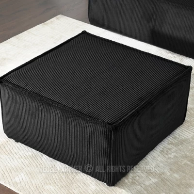 Čalouněný taburet GERALD - černý