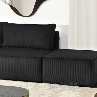 Čalouněný taburet GERALD - černý