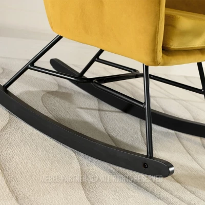 Houpací křeslo RIFAT - hořčicové / černé