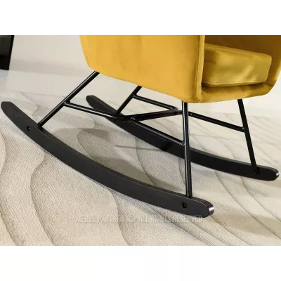 Houpací křeslo RIFAT - hořčicové / černé