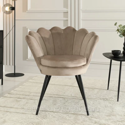 Designové křeslo AVIDAN - béžové / černé