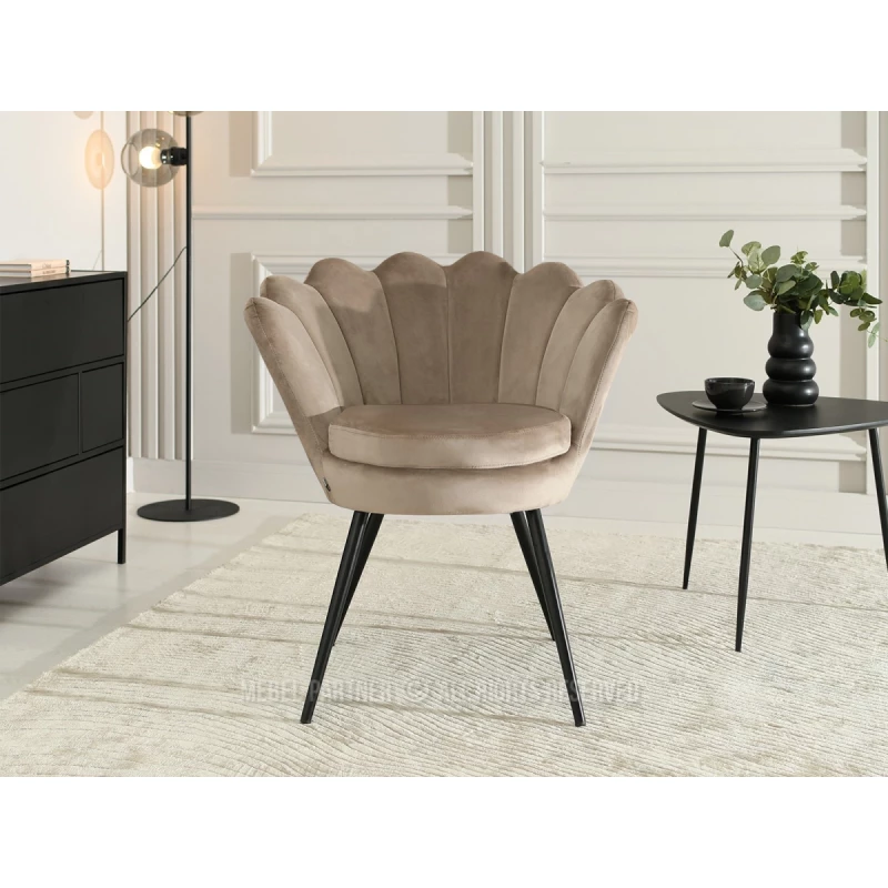 Designové křeslo AVIDAN - béžové / černé