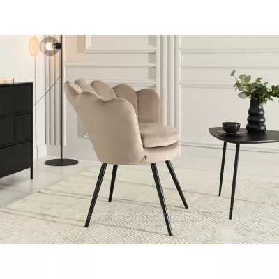 Designové křeslo AVIDAN - béžové / černé