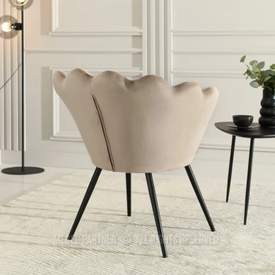 Designové křeslo AVIDAN - béžové / černé