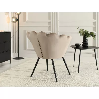 Designové křeslo AVIDAN - béžové / černé