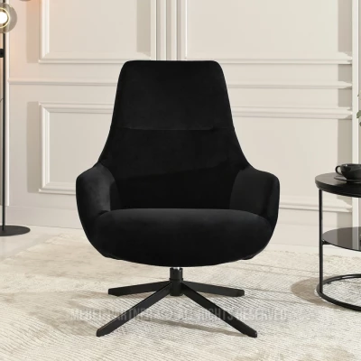 Otočné čalouněné křeslo HAMID - černé