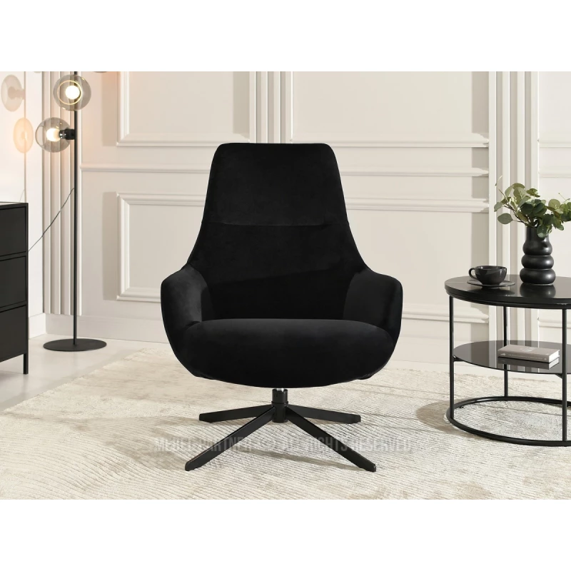 Otočné čalouněné křeslo HAMID - černé