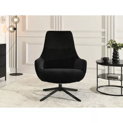 Otočné čalouněné křeslo HAMID - černé