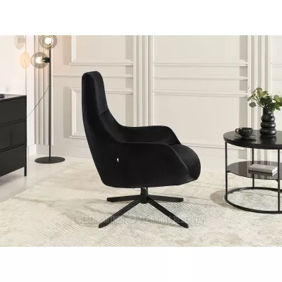 Otočné čalouněné křeslo HAMID - černé