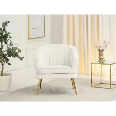 Čalouněné křeslo RUBRAS - krémové / zlaté