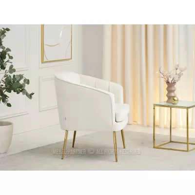 Čalouněné křeslo RUBRAS - krémové / zlaté