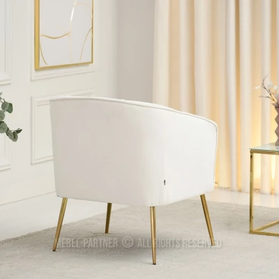 Čalouněné křeslo RUBRAS - krémové / zlaté