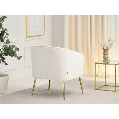 Čalouněné křeslo RUBRAS - krémové / zlaté