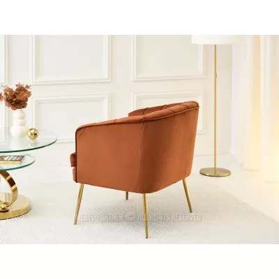 Čalouněné křeslo RUBRAS - měděné / zlaté