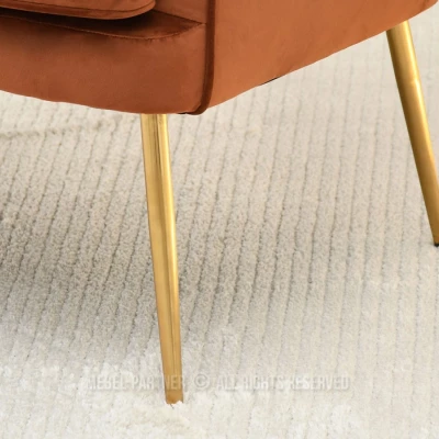 Čalouněné křeslo RUBRAS - měděné / zlaté