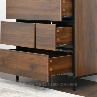 Šuplíková komoda MAIRA - ořech / černá