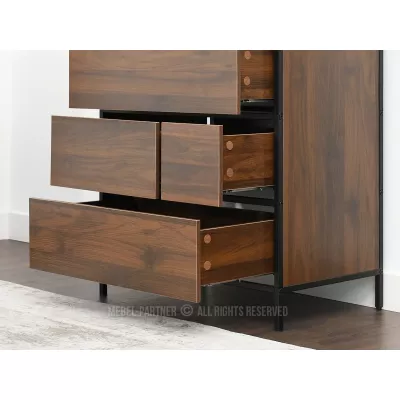 Šuplíková komoda MAIRA - ořech / černá