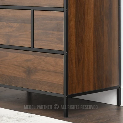 Šuplíková komoda MAIRA - ořech / černá