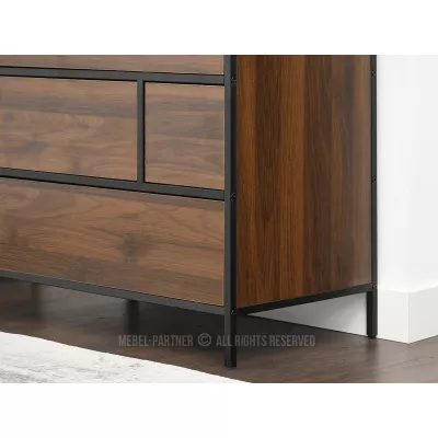 Šuplíková komoda MAIRA - ořech / černá