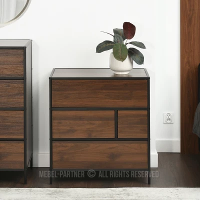 Úzká šuplíková komoda MAIRA - ořech / černá