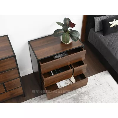 Úzká šuplíková komoda MAIRA - ořech / černá