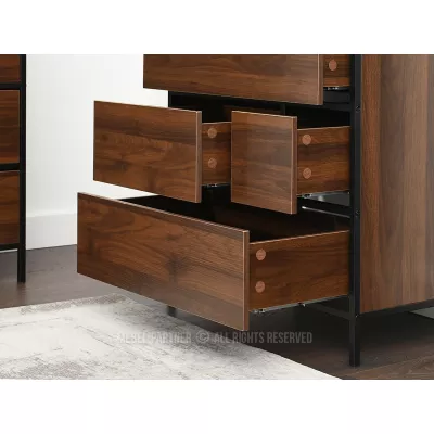 Úzká šuplíková komoda MAIRA - ořech / černá