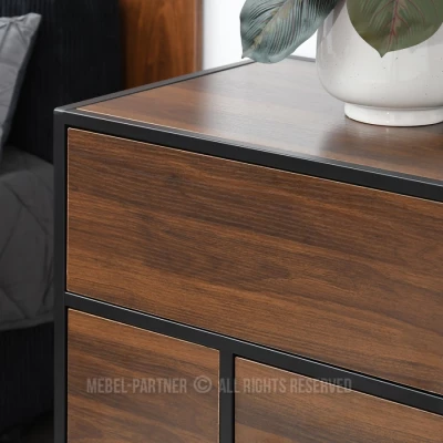 Úzká šuplíková komoda MAIRA - ořech / černá