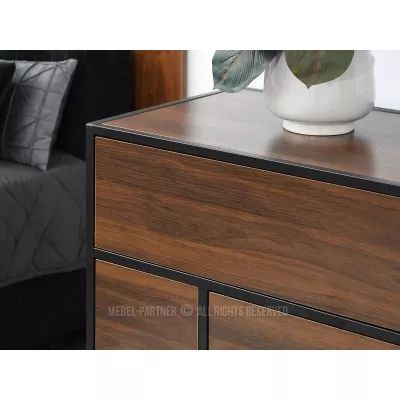 Úzká šuplíková komoda MAIRA - ořech / černá