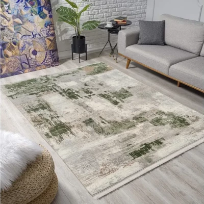 Obdélníkový kusový koberec 180x260 cm STEFANO - krémový / zelený