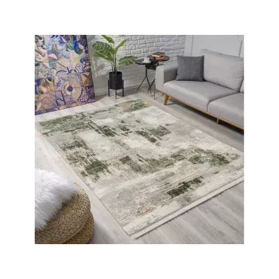 Obdélníkový kusový koberec 160x220 cm STEFANO - krémový / zelený