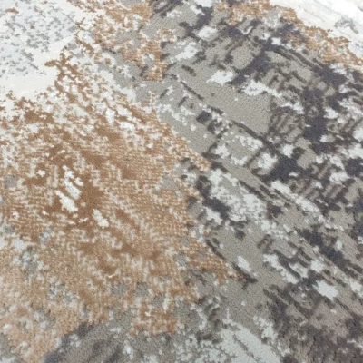 Obdélníkový koberec 200x290 cm STEFANO abstraktní - béžový / zlatý