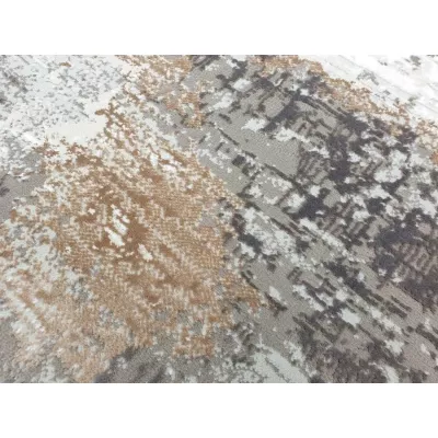 Obdélníkový koberec 140x190 cm STEFANO abstraktní - béžový / zlatý